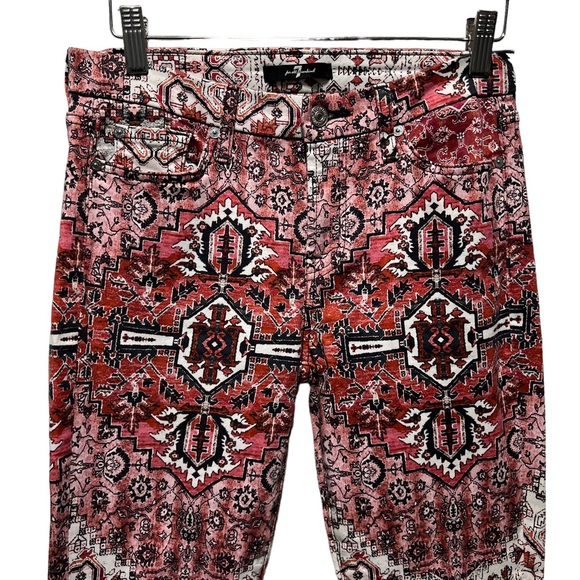 7 For All Mankind Ankle Skinny Olympia Mosaic Print Jeans Size 27 - Picture 7 of 15